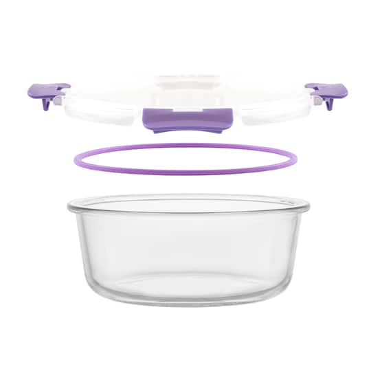 Joyful by JoyJolt® 24-Piece Purple Glass Storage Container Set with Leakproof Lids